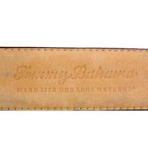 Tommy Bahama WOVEN BROWN REAL LEATHER 1 1/8"Wd DRESS MEN'S BELT Sz 40/100 (t55 - Picture 7 of 16
